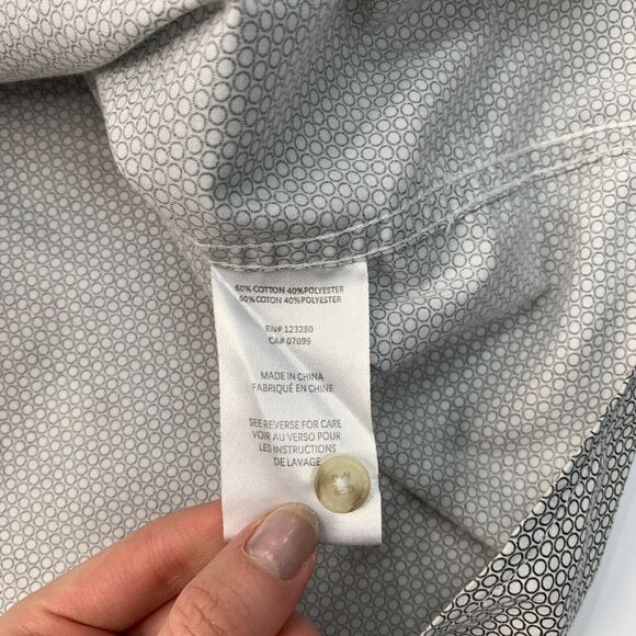 Travis Mathew Shirt Mens L Large Black White Circle Print Button Up Short Sleeve - Picture 6 of 10